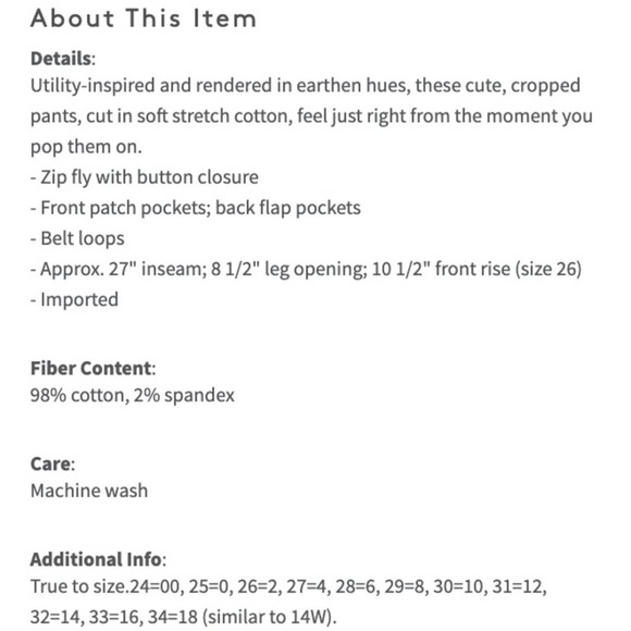 Sanctuary Sierra Unearthed Patch Pocket Crop Pant - Picture 12 of 13